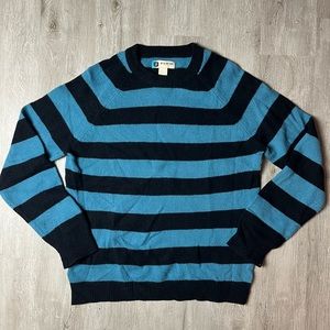 Fink Lambs wool XL Stripped Sweater Blue And Black Men’s Unisex Knit Pullover